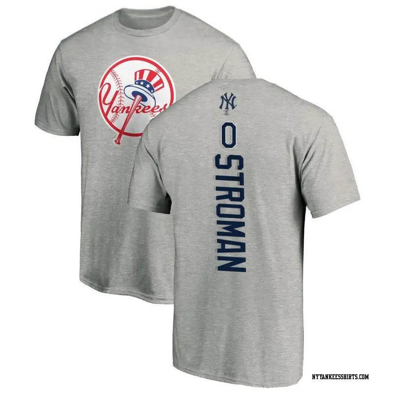 Men's New York Yankees ＃0 Marcus Stroman Ash Backer T-Shirt