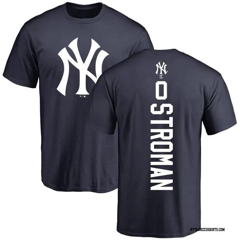 Men's New York Yankees ＃0 Marcus Stroman Navy Backer T-Shirt