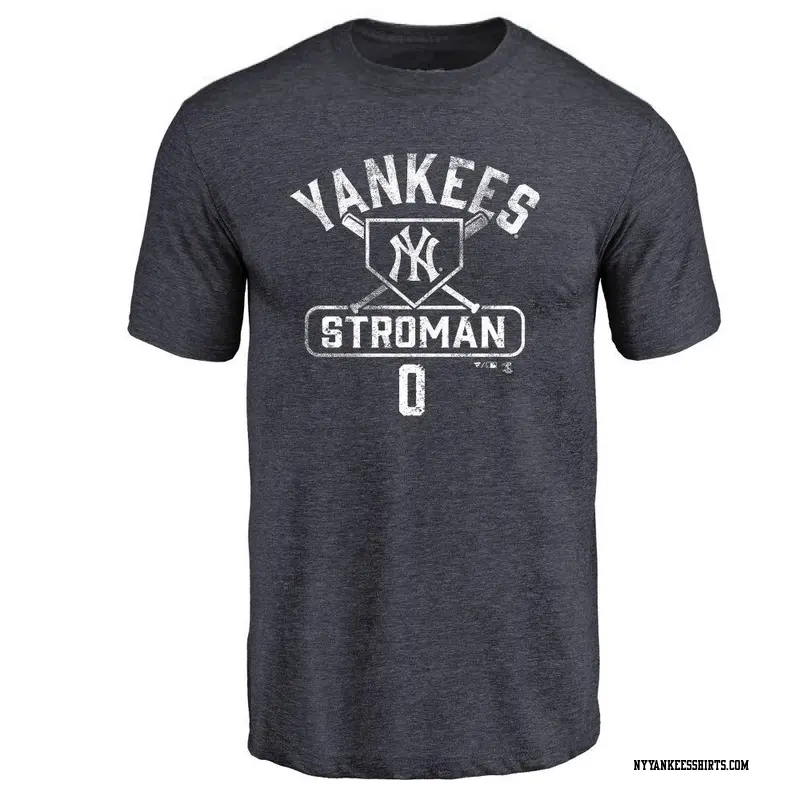 Men's New York Yankees ＃0 Marcus Stroman Navy Base Runner T-Shirt