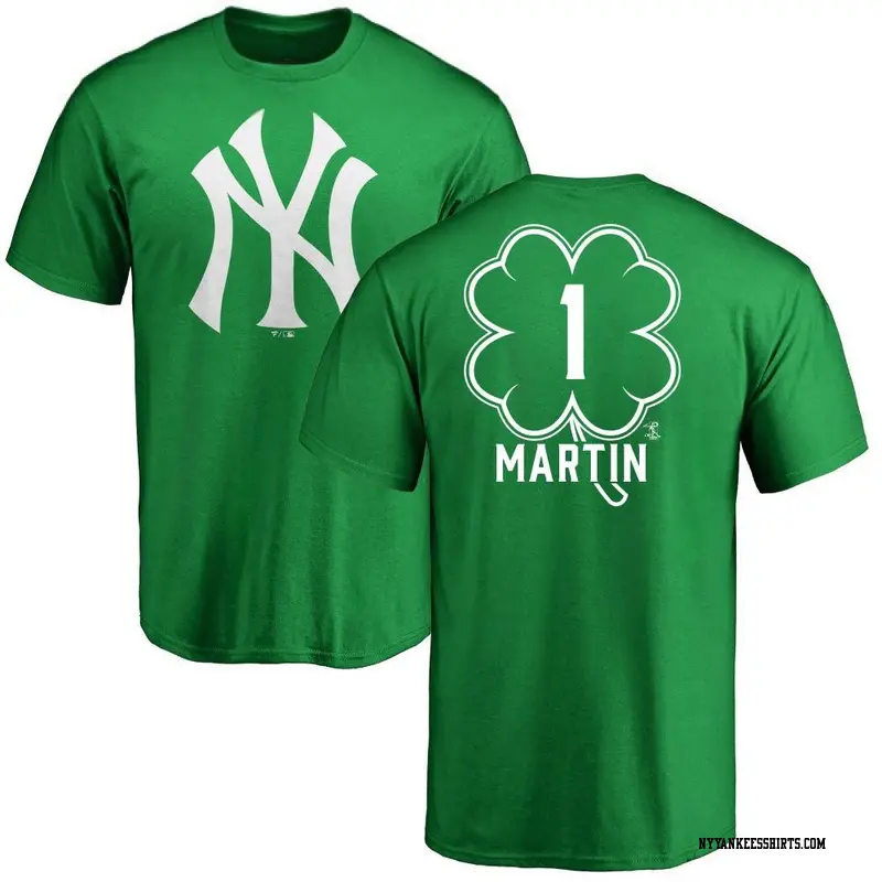 Men's New York Yankees ＃1 Billy Martin Green Branded Dubliner Name & Number T-Shirt Kelly