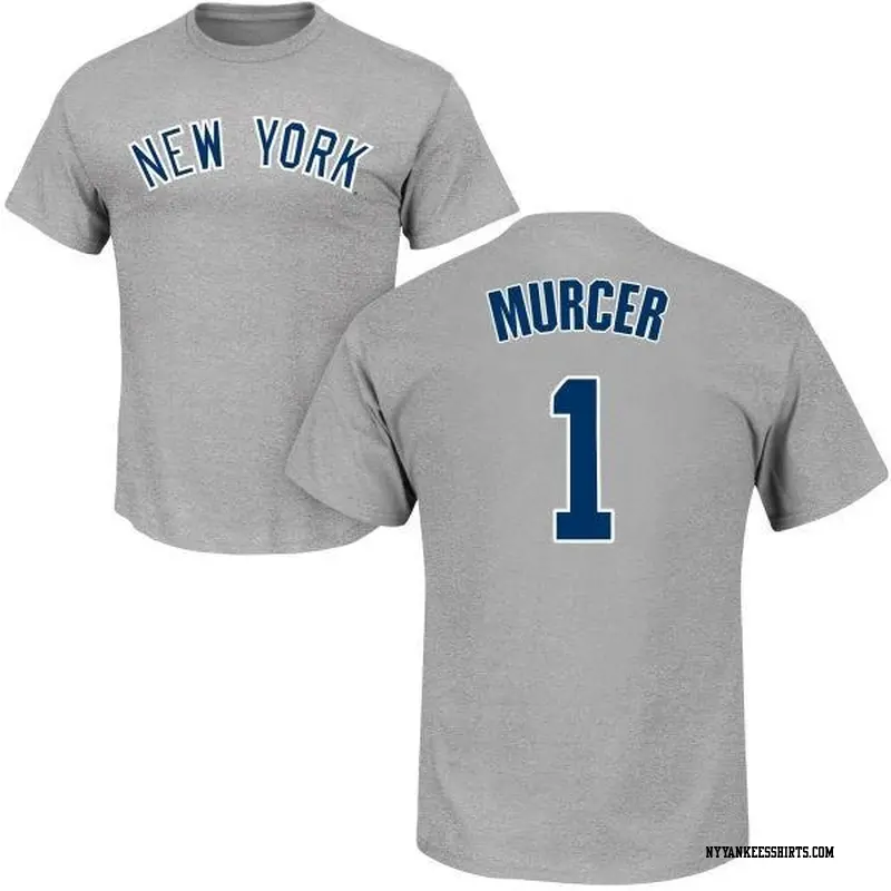 Men's New York Yankees ＃1 Bobby Murcer Gray Roster Name & Number T-Shirt