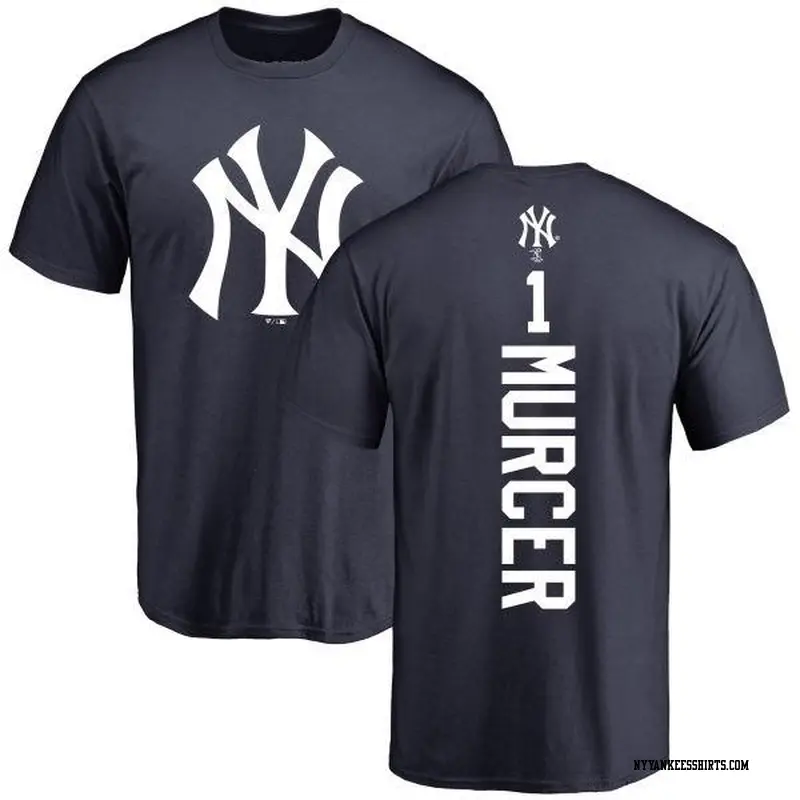 Men's New York Yankees ＃1 Bobby Murcer Navy Backer T-Shirt