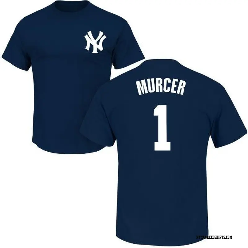 Men's New York Yankees ＃1 Bobby Murcer Navy Roster Name & Number T-Shirt