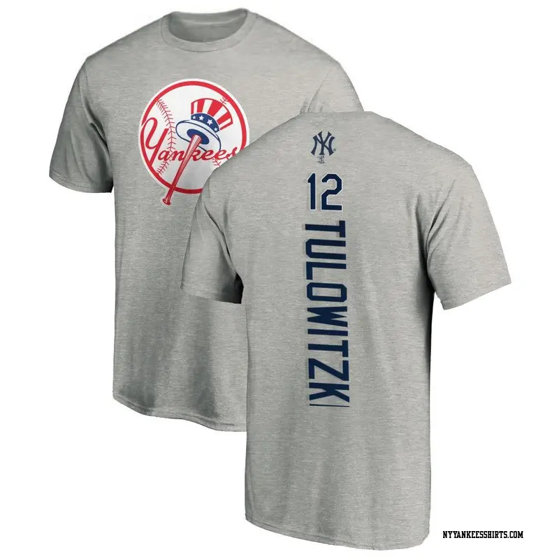 Men's New York Yankees ＃12 Troy Tulowitzki Ash Backer T-Shirt