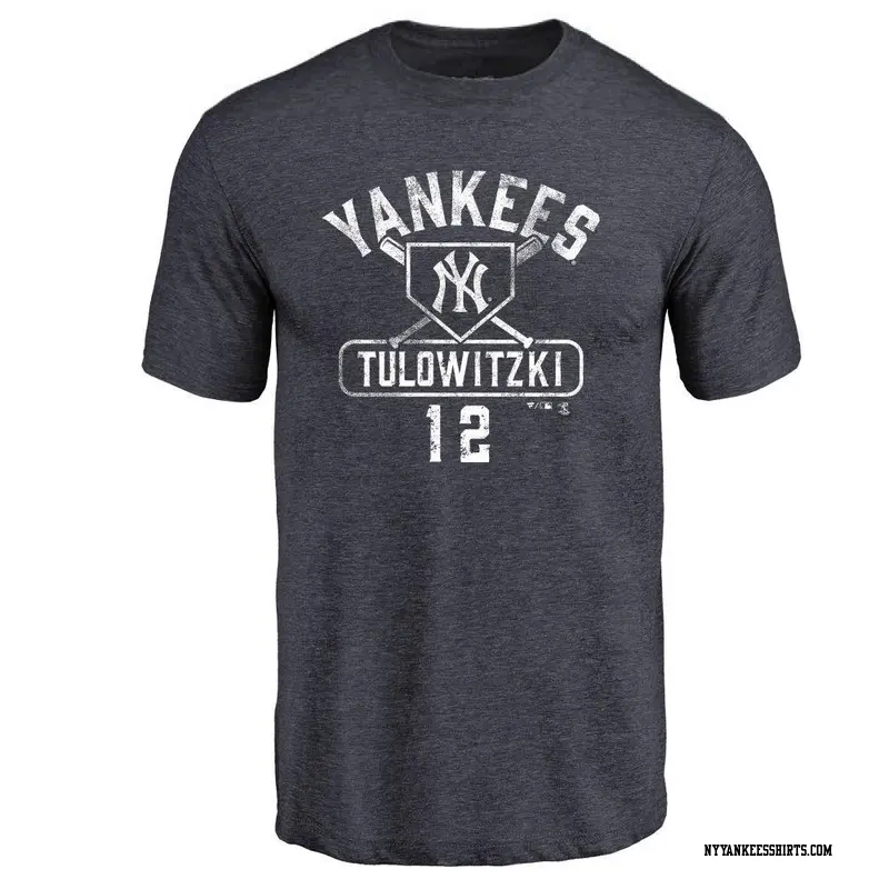 Men's New York Yankees ＃12 Troy Tulowitzki Navy Branded Base Runner T-Shirt