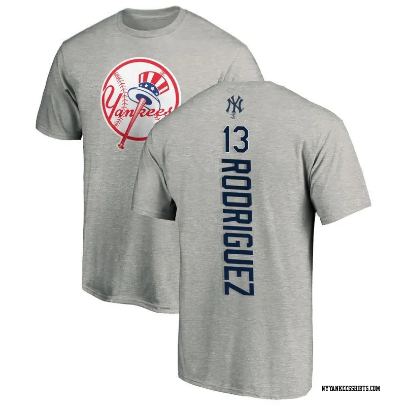 Men's New York Yankees ＃13 Alex Rodriguez Ash Backer T-Shirt