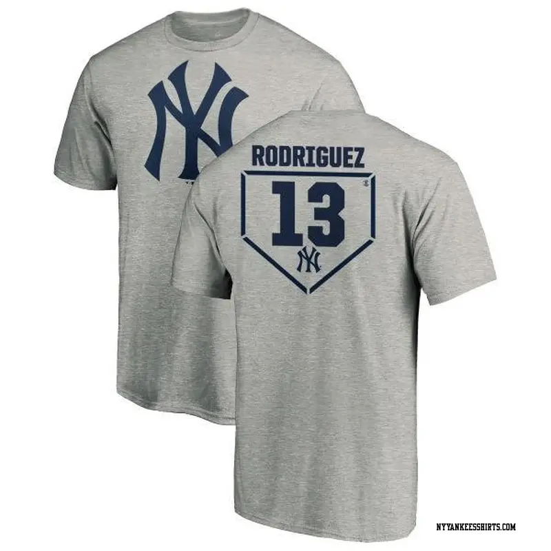 Men's New York Yankees ＃13 Alex Rodriguez Gray Branded RBI T-Shirt Heathered