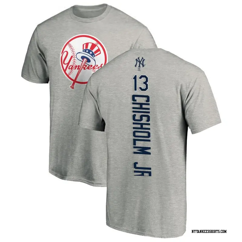 Men's New York Yankees ＃13 Jazz Chisholm Jr. Ash Backer T-Shirt