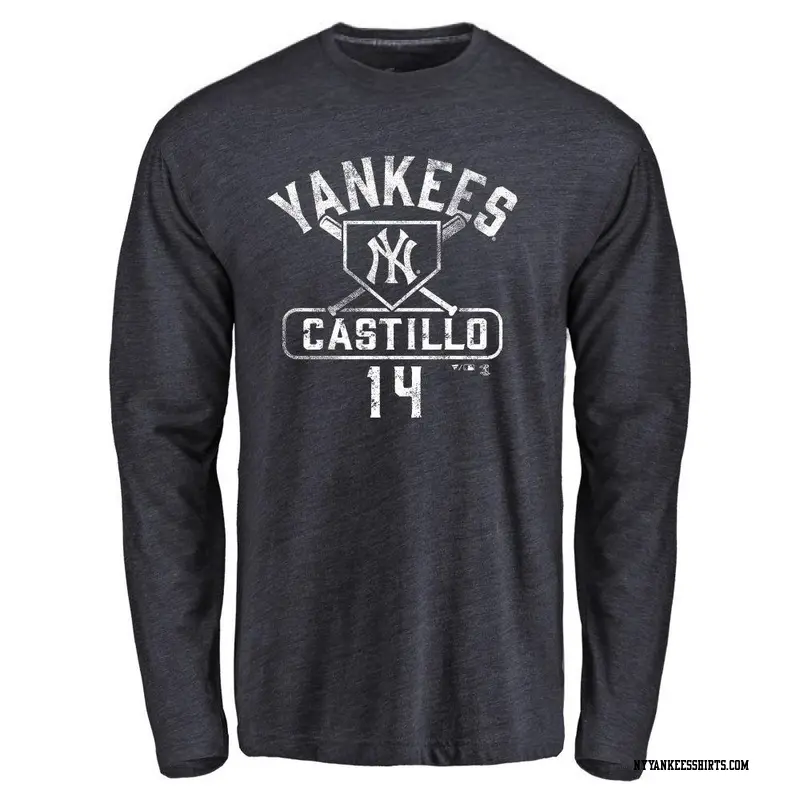 Men's New York Yankees ＃14 Jackson Castillo Navy Base Runner Long Sleeve T-Shirt