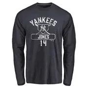 Men's New York Yankees ＃14 Jahmai Jones Navy Base Runner Long Sleeve T-Shirt