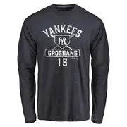 Men's New York Yankees ＃15 Jordan Groshans Navy Base Runner Long Sleeve T-Shirt