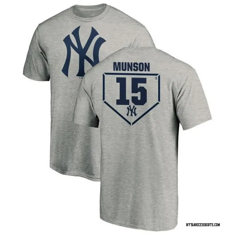 Men's New York Yankees ＃15 Thurman Munson Gray Branded RBI T-Shirt Heathered