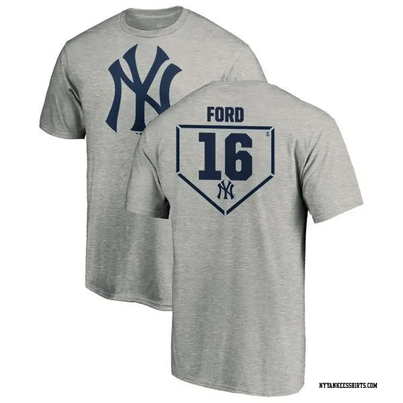 Men's New York Yankees ＃16 Whitey Ford White Branded y Ford RBI T-Shirt Heathered Gray