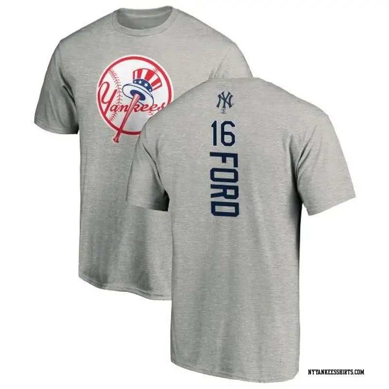 Men's New York Yankees ＃16 Whitey Ford White y Ford Backer T-Shirt Ash