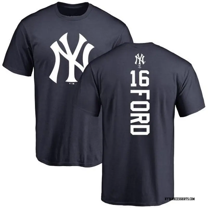 Men's New York Yankees ＃16 Whitey Ford White y Ford Backer T-Shirt Navy