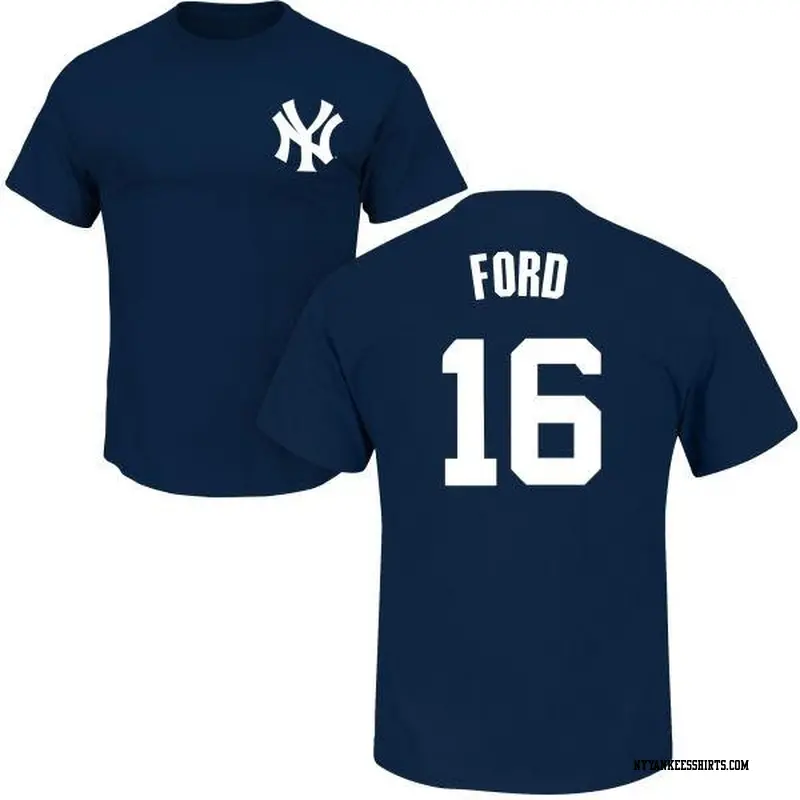 Men's New York Yankees ＃16 Whitey Ford White y Ford Roster Name & Number T-Shirt Navy