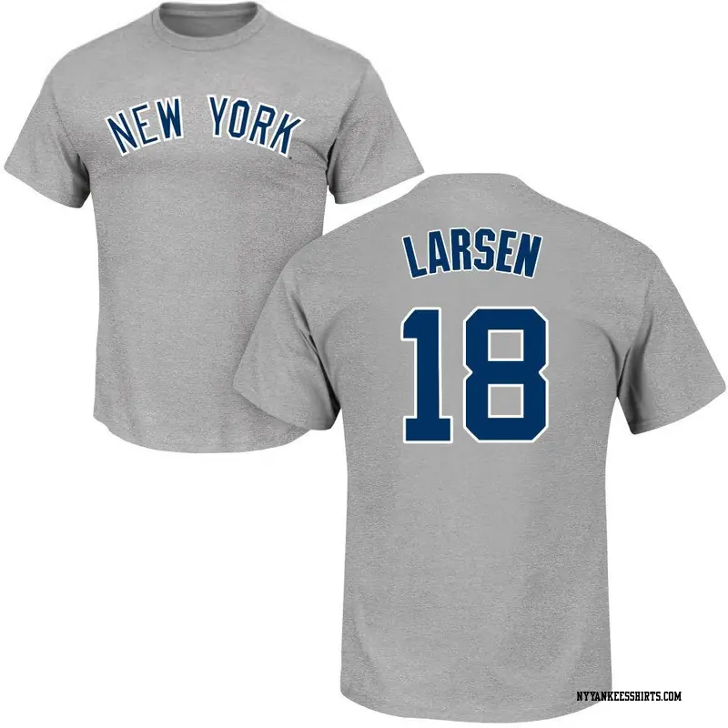 Men's New York Yankees ＃18 Don Larsen Gray Roster Name & Number T-Shirt