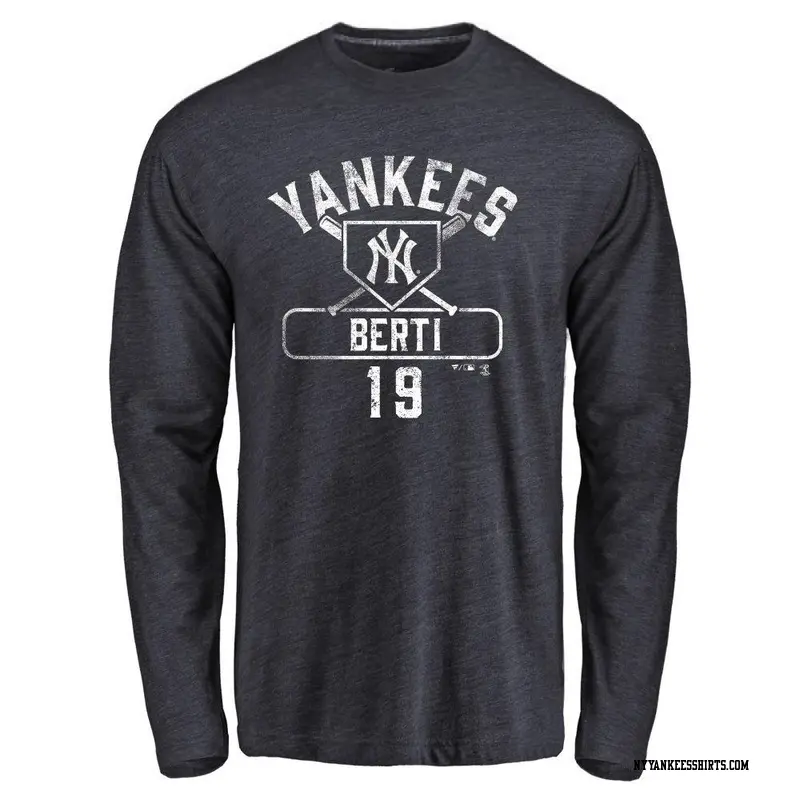 Men's New York Yankees ＃19 Jon Berti Navy Base Runner Long Sleeve T-Shirt