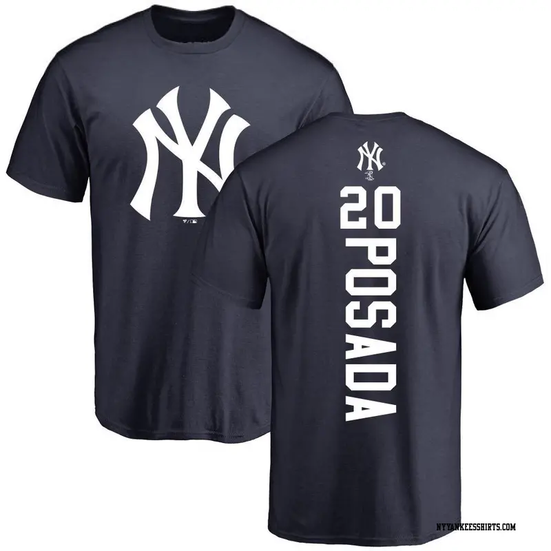 Men's New York Yankees ＃20 Jorge Posada Navy Backer T-Shirt