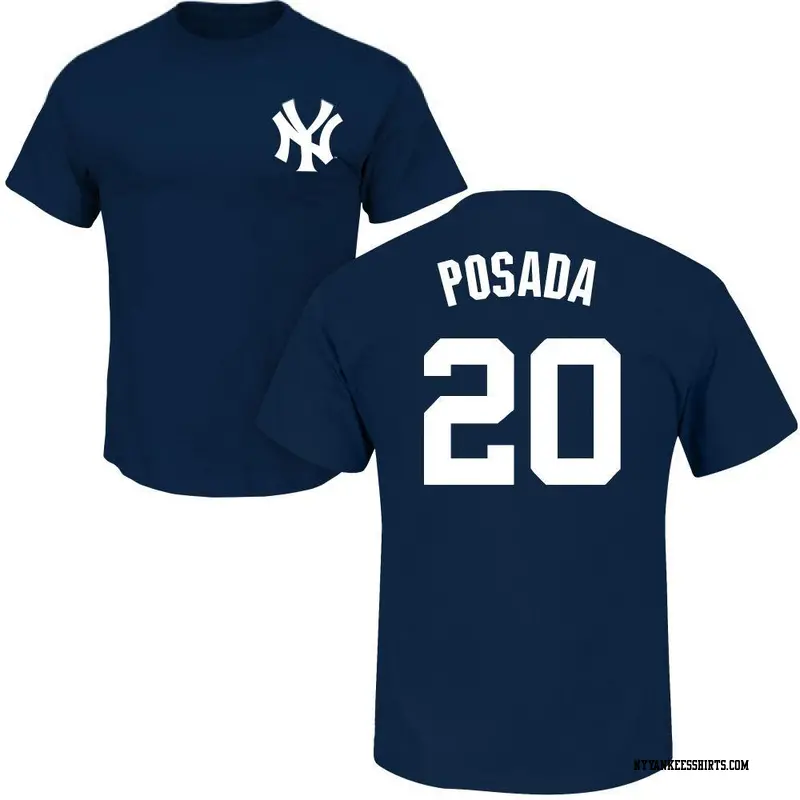 Men's New York Yankees ＃20 Jorge Posada Navy Roster Name & Number T-Shirt