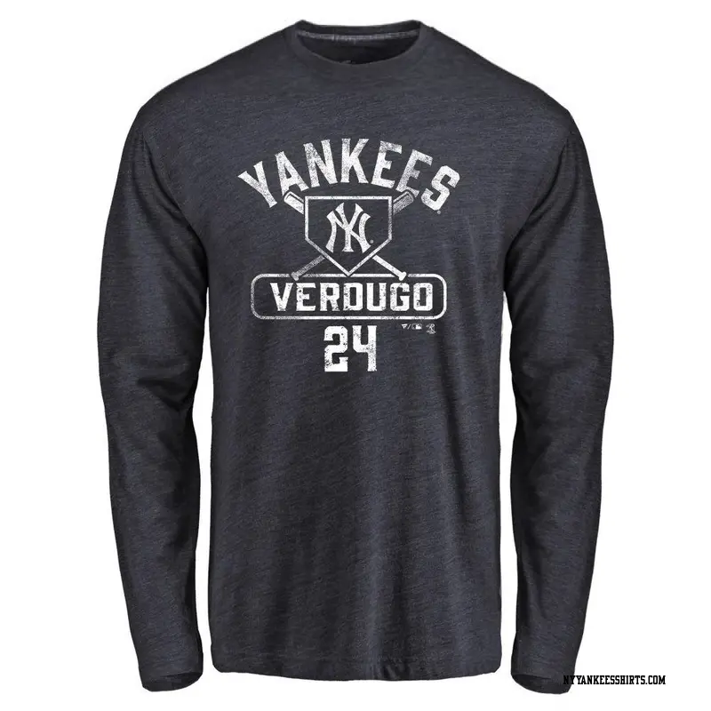 Men's New York Yankees ＃24 Alex Verdugo Navy Base Runner Long Sleeve T-Shirt