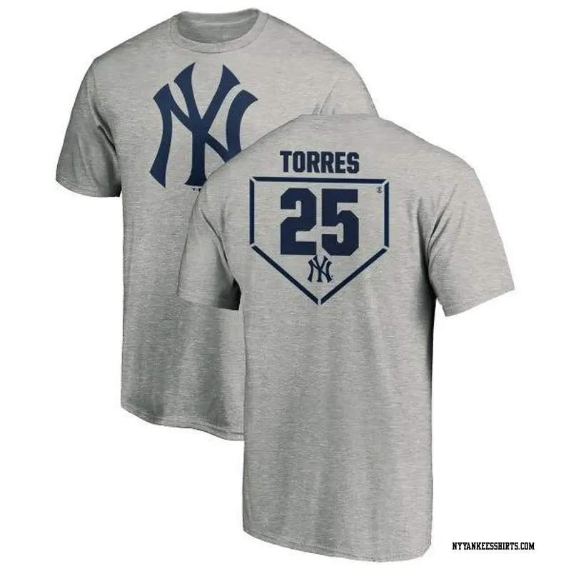 Men's New York Yankees ＃25 Gleyber Torres Gray Branded RBI T-Shirt Heathered