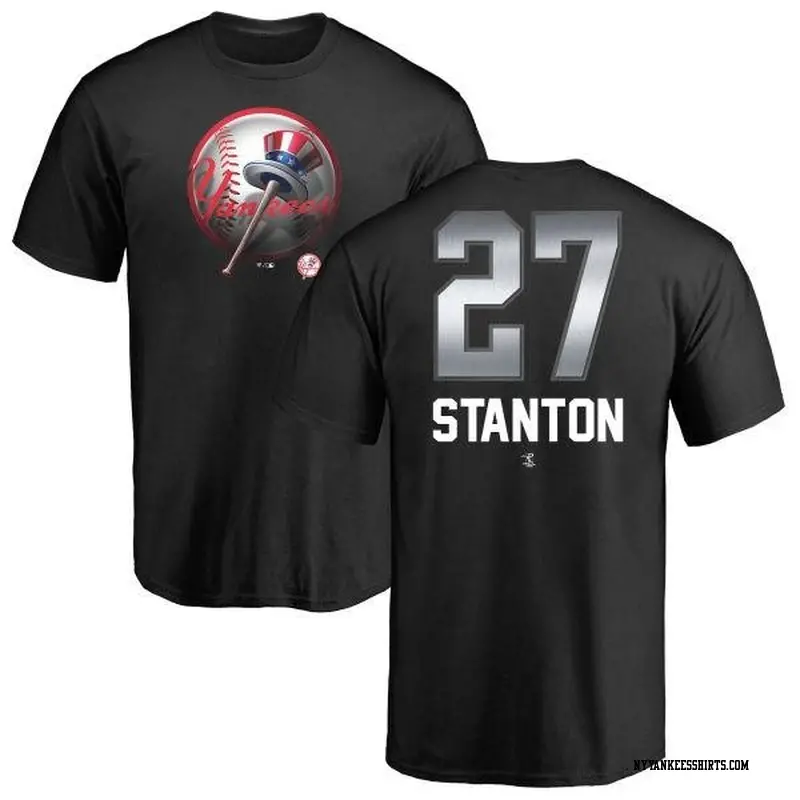 Men's New York Yankees ＃27 Giancarlo Stanton Black Branded Midnight Mascot T-Shirt