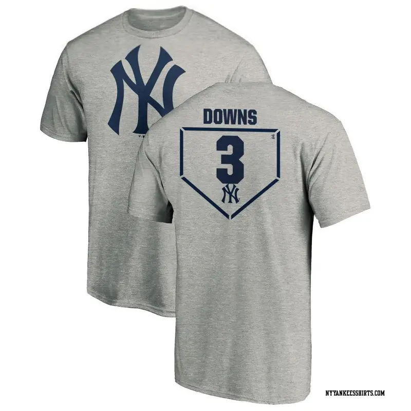 Men's New York Yankees ＃3 Jeter Downs Gray RBI T-Shirt Heathered