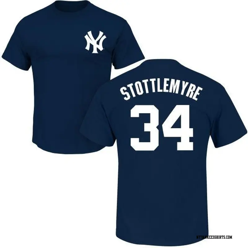 Men's New York Yankees ＃34 Mel Stottlemyre Navy Roster Name & Number T-Shirt