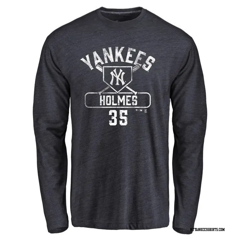 Men's New York Yankees ＃35 Clay Holmes Navy Branded Base Runner Long Sleeve T-Shirt