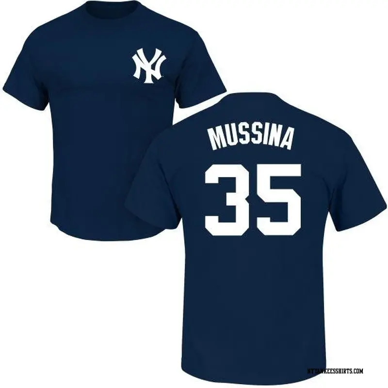 Men's New York Yankees ＃35 Mike Mussina Navy Roster Name & Number T-Shirt