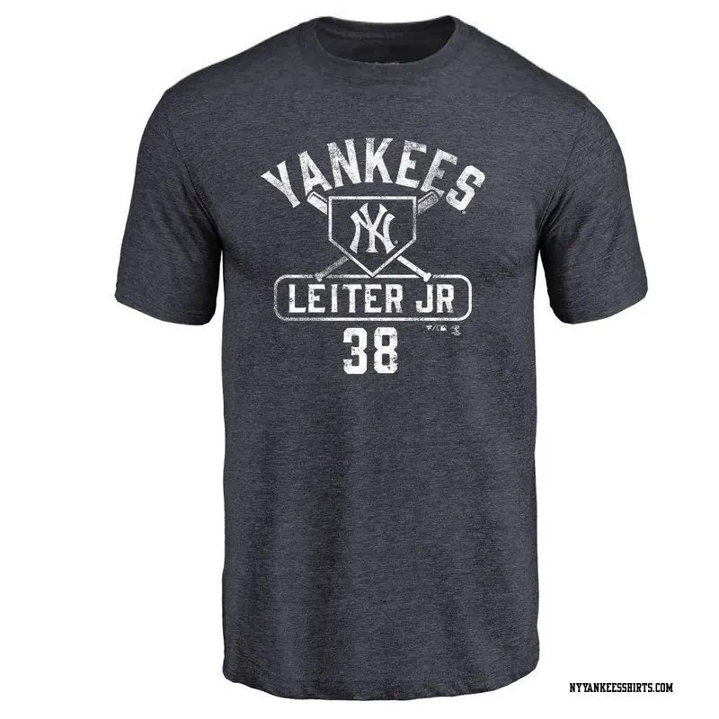 Men's New York Yankees ＃38 Mark Leiter Jr. Navy Base Runner T-Shirt