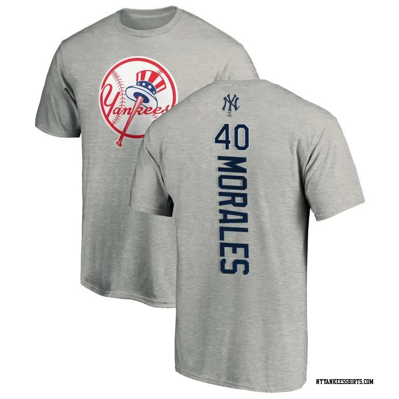 Men's New York Yankees ＃40 Jacob Morales Ash Backer T-Shirt