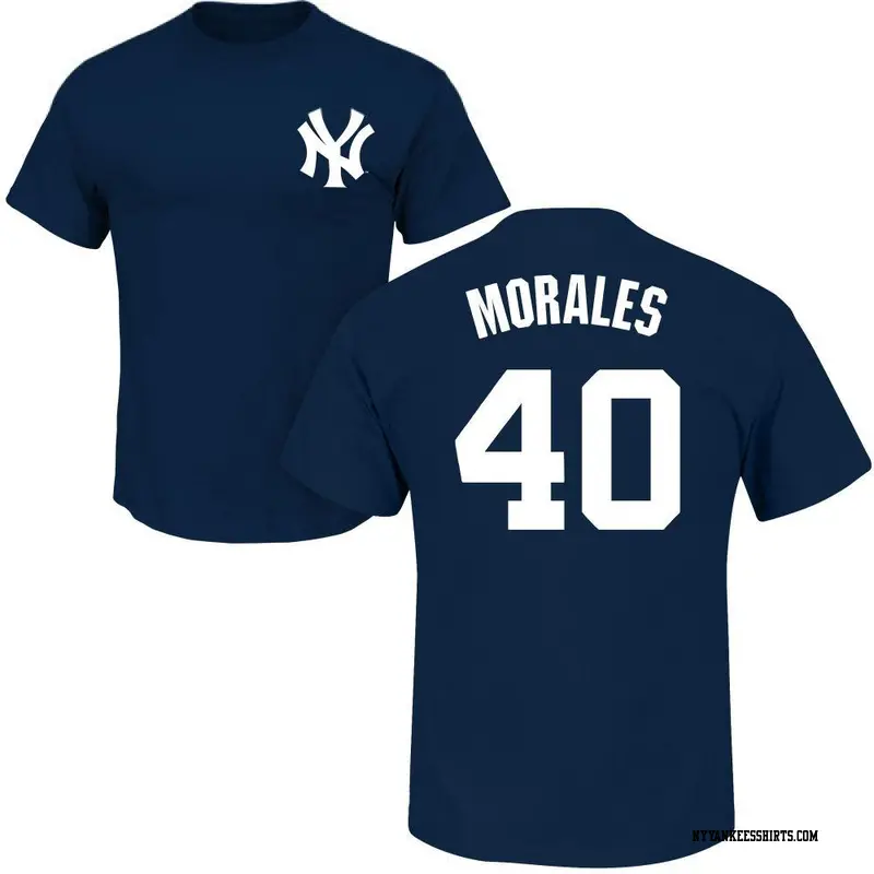 Men's New York Yankees ＃40 Jacob Morales Navy Roster Name & Number T-Shirt