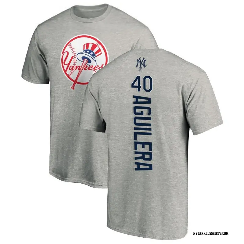 Men's New York Yankees ＃40 Yedrinson Aguilera Ash Backer T-Shirt