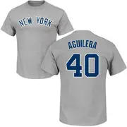 Men's New York Yankees ＃40 Yedrinson Aguilera Gray Roster Name & Number T-Shirt