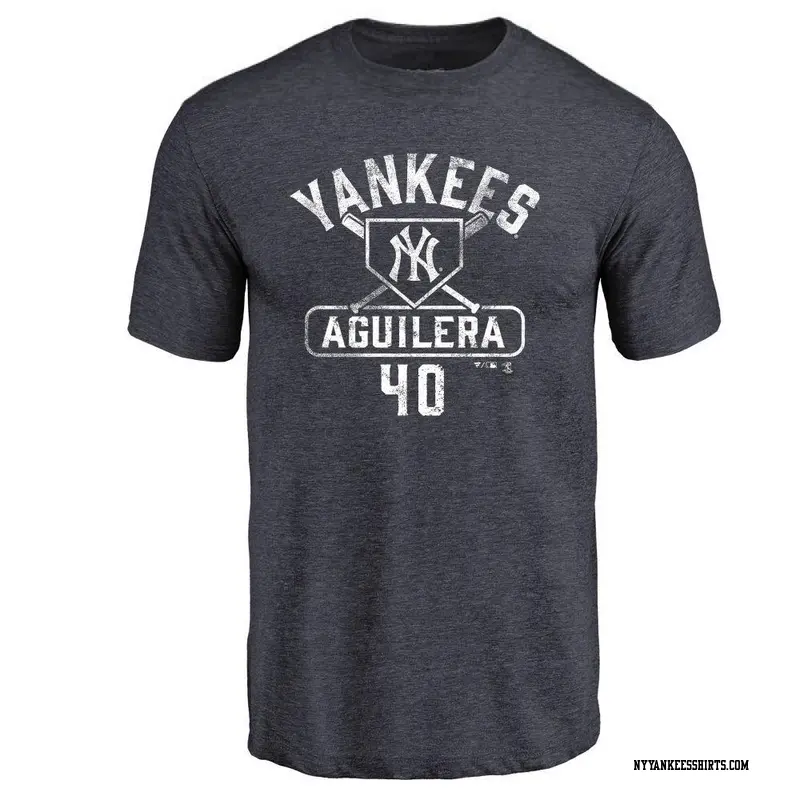 Men's New York Yankees ＃40 Yedrinson Aguilera Navy Base Runner T-Shirt