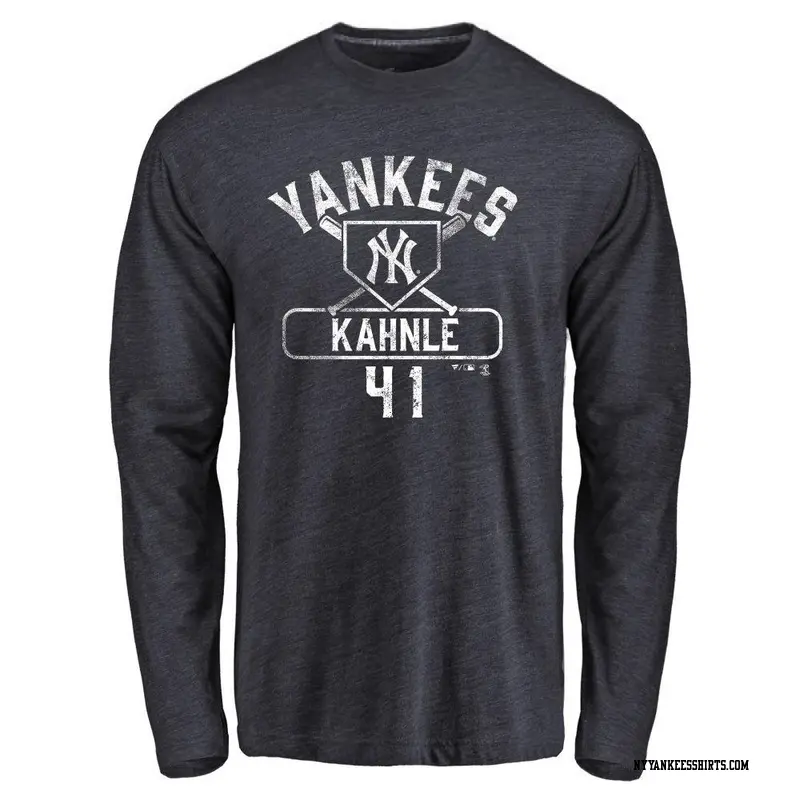 Men's New York Yankees ＃41 Tommy Kahnle Navy Branded Base Runner Long Sleeve T-Shirt