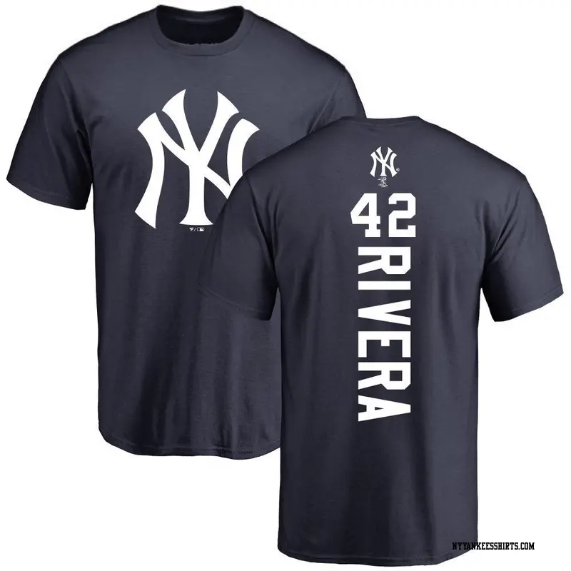 Men's New York Yankees ＃42 Mariano Rivera Navy Backer T-Shirt