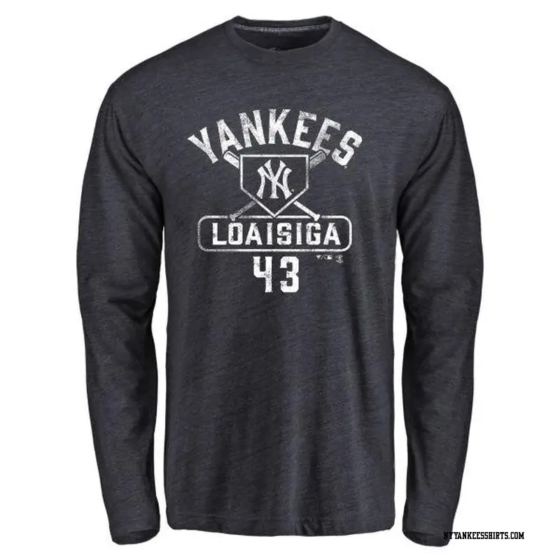 Men's New York Yankees ＃43 Jonathan Loaisiga Navy Branded Base Runner Long Sleeve T-Shirt