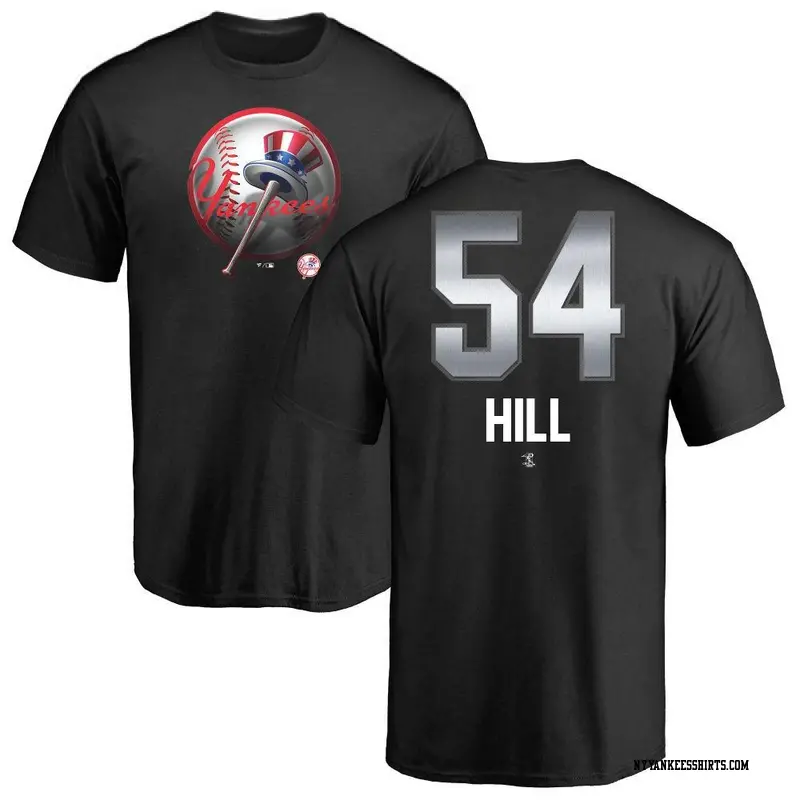 Men's New York Yankees ＃54 Tim Hill Black Midnight Mascot T-Shirt