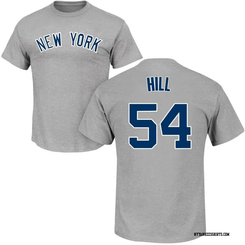 Men's New York Yankees ＃54 Tim Hill Gray Roster Name & Number T-Shirt