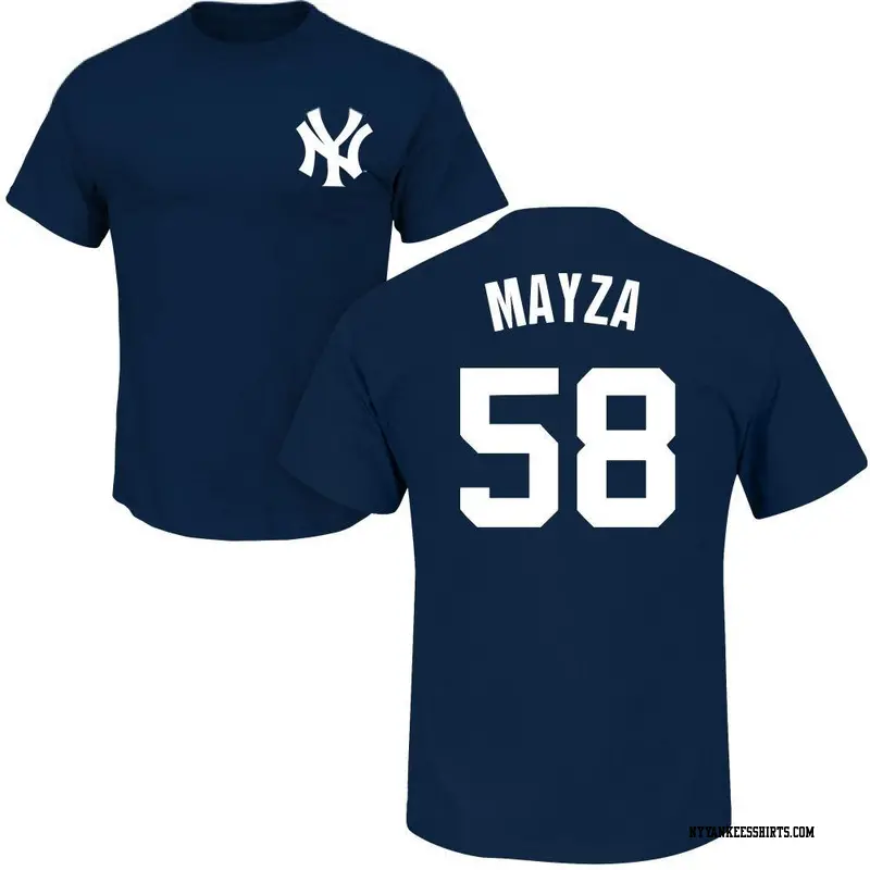 Men's New York Yankees ＃58 Tim Mayza Navy Roster Name & Number T-Shirt