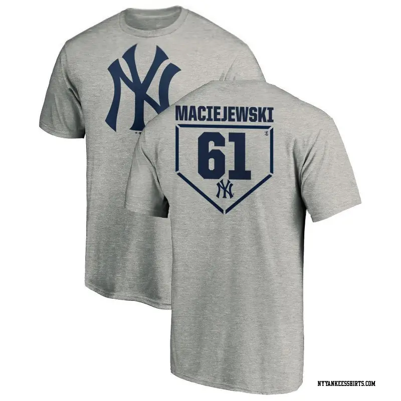 Men's New York Yankees ＃61 Josh Maciejewski Gray RBI T-Shirt Heathered