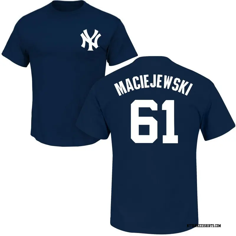 Men's New York Yankees ＃61 Josh Maciejewski Navy Roster Name & Number T-Shirt