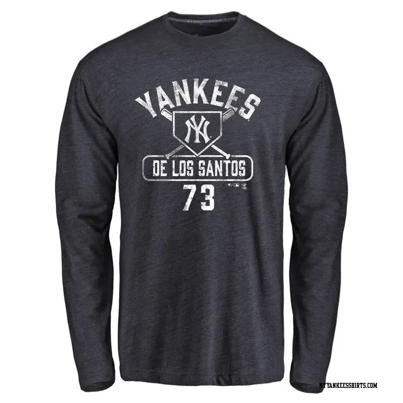 Men's New York Yankees ＃73 Yerry de los Santos Navy Base Runner Long Sleeve T-Shirt