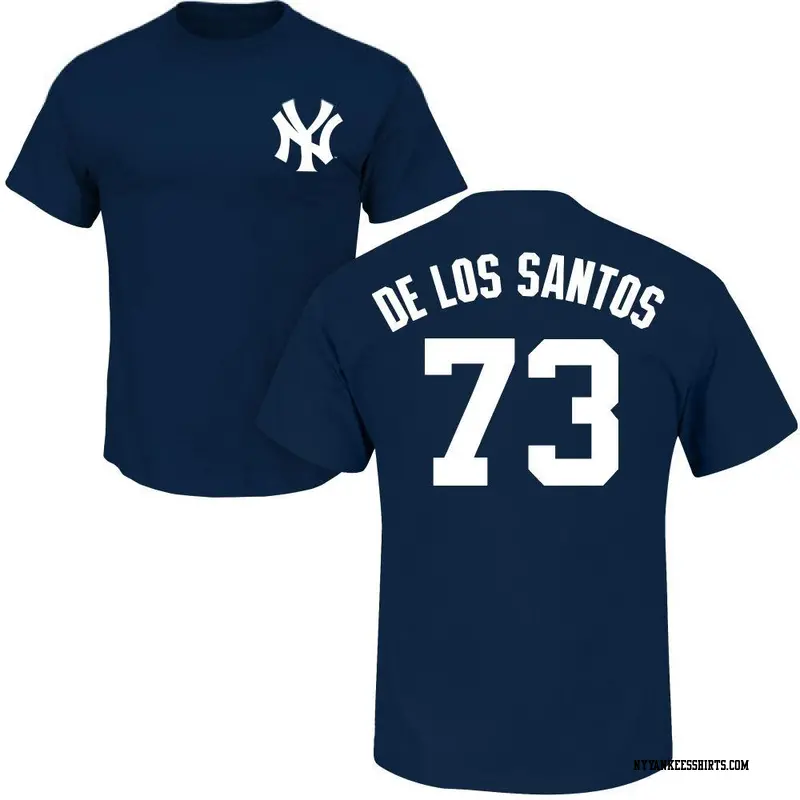 Men's New York Yankees ＃73 Yerry de los Santos Navy Roster Name & Number T-Shirt