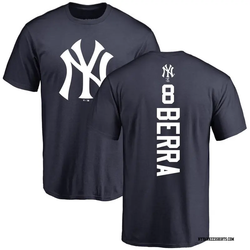 Men's New York Yankees ＃8 Yogi Berra Navy Backer T-Shirt