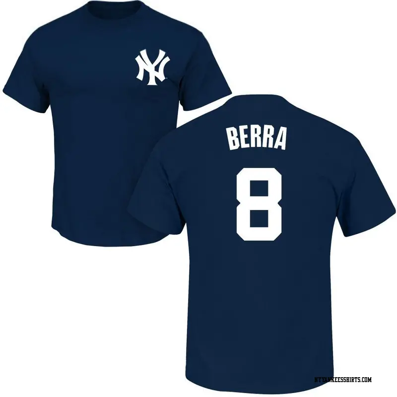 Men's New York Yankees ＃8 Yogi Berra Navy Roster Name & Number T-Shirt