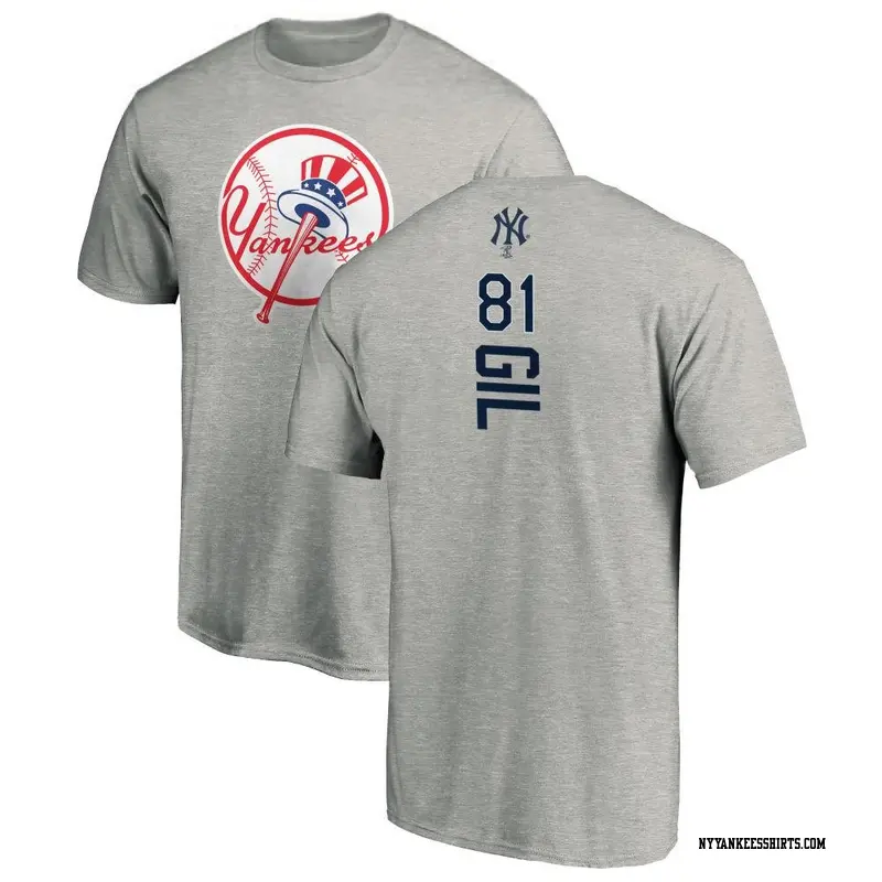 Men's New York Yankees ＃81 Luis Gil Ash Backer T-Shirt